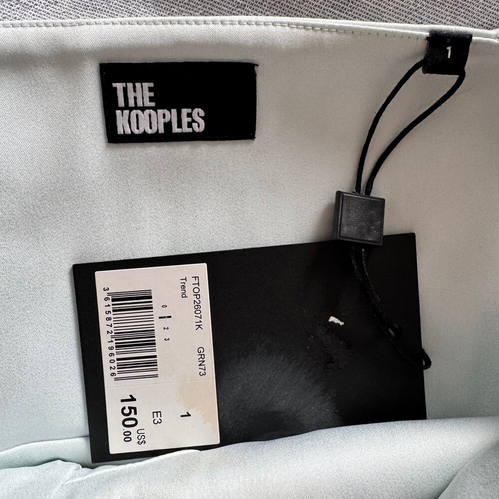 The Kooples | NWT Baby Blue Button Detail Crop Top size 1/S - Picture 9 of 11